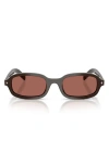 Prada 0pr D06s Rectangular Acetate Sunglasses In Brown