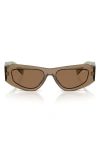 Prada Symbole Rectangular-frame Sunglasses In Brown