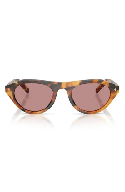 Prada 52mm Polarized Irregular Sunglasses In Pink