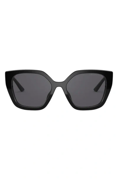 Prada 52mm Polarized Rectangular Sunglasses In Black