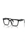 Prada 52mm Rectangle Optical Glasses In Black