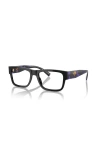 Prada 52mm Rectangle Optical Glasses In Black