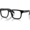 Prada 52mm Rectangle Optical Glasses In Black