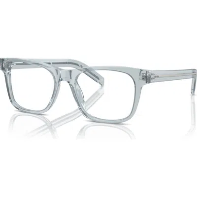 Prada 52mm Rectangle Optical Glasses In Blue