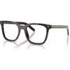 Prada 53mm Rectangle Optical Glasses In Brown