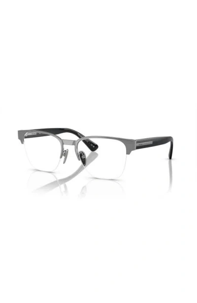 Prada 52mm Rectangle Optical Glasses In Gray