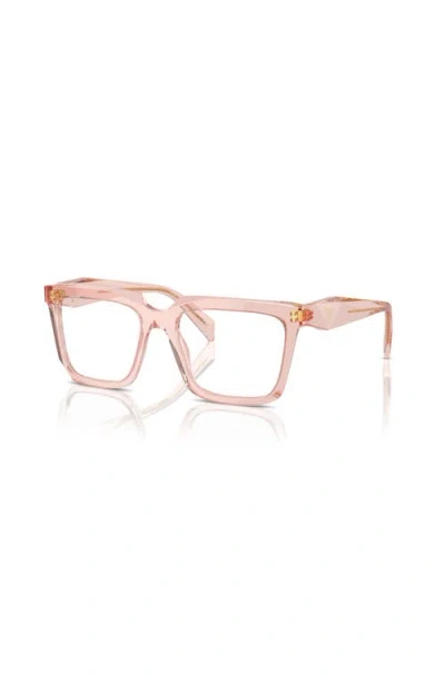 Prada 52mm Rectangle Optical Glasses In Gold