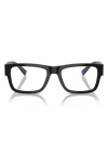 Prada 52mm Rectangular Optical Glasses In Black