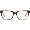 Prada 52mm Rectangular Optical Glasses In Multi