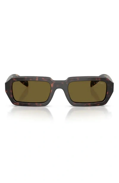 Prada 52mm Rectangular Sunglasses In Green