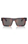 Prada 52mm Rectangular Sunglasses In Abstract Orange