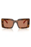 Prada 52mm Rectangular Sunglasses In Brown