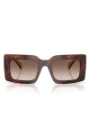 Prada 52mm Rectangular Sunglasses In Brown