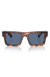 Prada 52mm Rectangular Sunglasses In Dark Blue