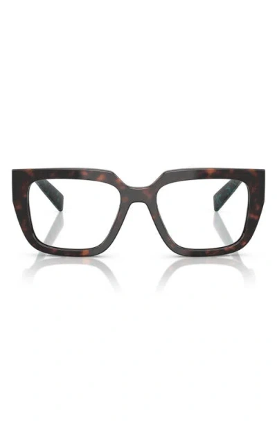 Prada 52mm Square Optical Glasses In Purple