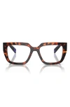 Prada 52mm Square Optical Glasses In Brown