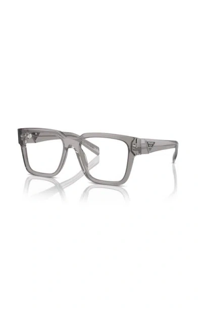 Prada 52mm Square Optical Glasses In Gray
