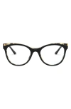 Prada 53mm Butterfly Optical Glasses In Black/havana