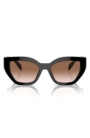 Prada 53mm Butterfly Polarized Sunglasses In Black