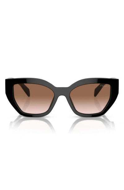 Prada 53mm Butterfly Polarized Sunglasses In Black