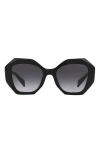 Prada Womens Black Pr16ws Irregular-frame Acetate Sunglasses In Black/grey Gradient