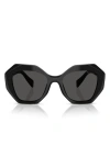 Prada 53mm Gradient Irregular Sunglasses In Black
