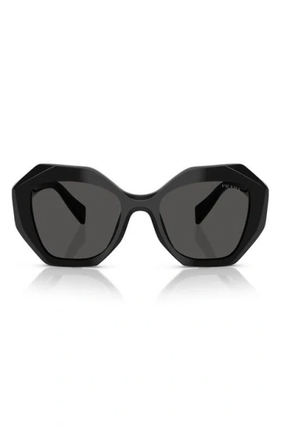 Prada 53mm Gradient Irregular Sunglasses In Black