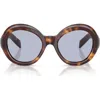 Prada 53mm Gradient Round Sunglasses In Brown