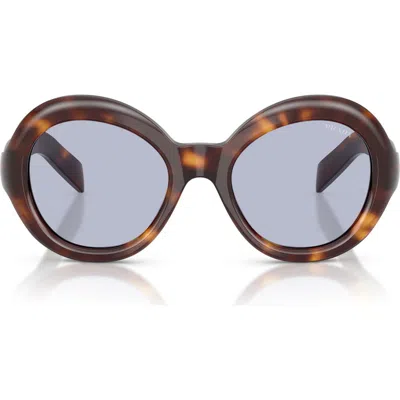 Prada 53mm Gradient Round Sunglasses In Brown