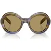 Prada 53mm Gradient Round Sunglasses In Multi