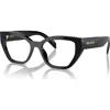 Prada 53mm Irregular Optical Glasses In Black