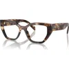 Prada 53mm Irregular Optical Glasses In Brown