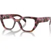 Prada 53mm Irregular Optical Glasses In Pink