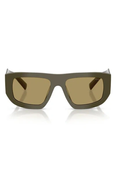 Prada 53mm Irregular Shield Sunglasses In Multi
