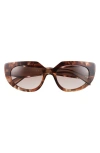 Prada 53mm Oval Sunglasses In Brown