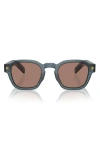 Prada Sunglasses With Iconic Metal Plaque In Grey