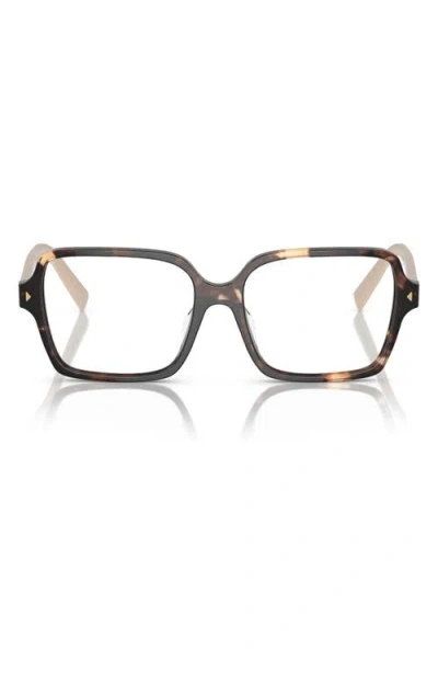 Prada 53mm Pillow Optical Glasses In Brown