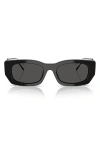 Prada 53mm Pillow Square Polarized Sunglasses In Black