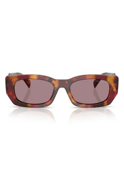 Prada 53mm Pillow Square Polarized Sunglasses In Brown