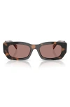 Prada 53mm Pillow Square Polarized Sunglasses In Light Brown