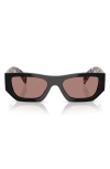 Prada 53mm Pillow Sunglasses In Black Brown