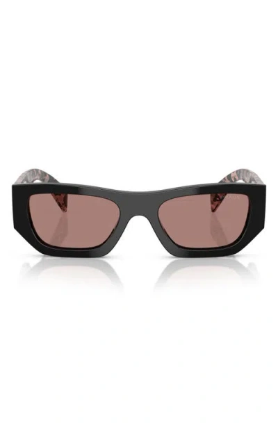 Prada 53mm Pillow Sunglasses In Black Brown