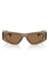 Prada Symbole Rectangular-frame Sunglasses In Brown