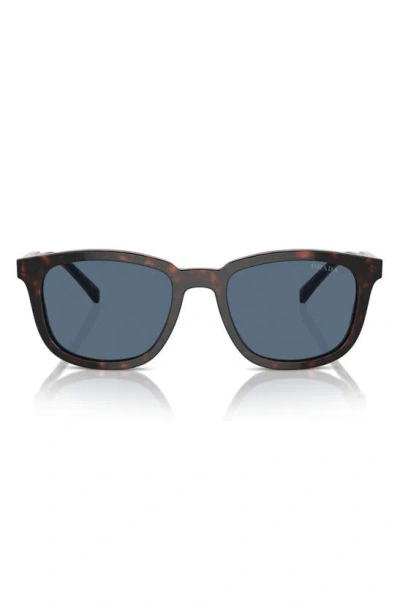 Prada 53mm Pillow Sunglasses In Brown/ Dark Blue