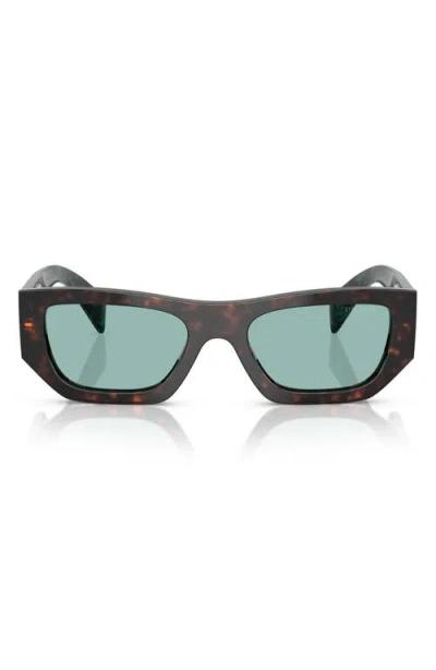 Prada 53mm Pillow Sunglasses In Marrone/verde