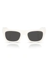 Prada 0pr D04su Acetate Rectangular Sunglasses In White