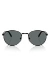 Prada 53mm Polarized Oval Sunglasses In Black