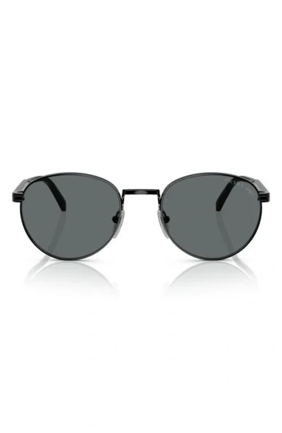 Prada 53mm Polarized Oval Sunglasses In Black