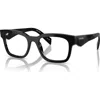 Prada 53mm Rectangle Optical Glasses In Black