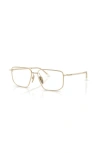 Prada 53mm Rectangle Optical Glasses In Gold